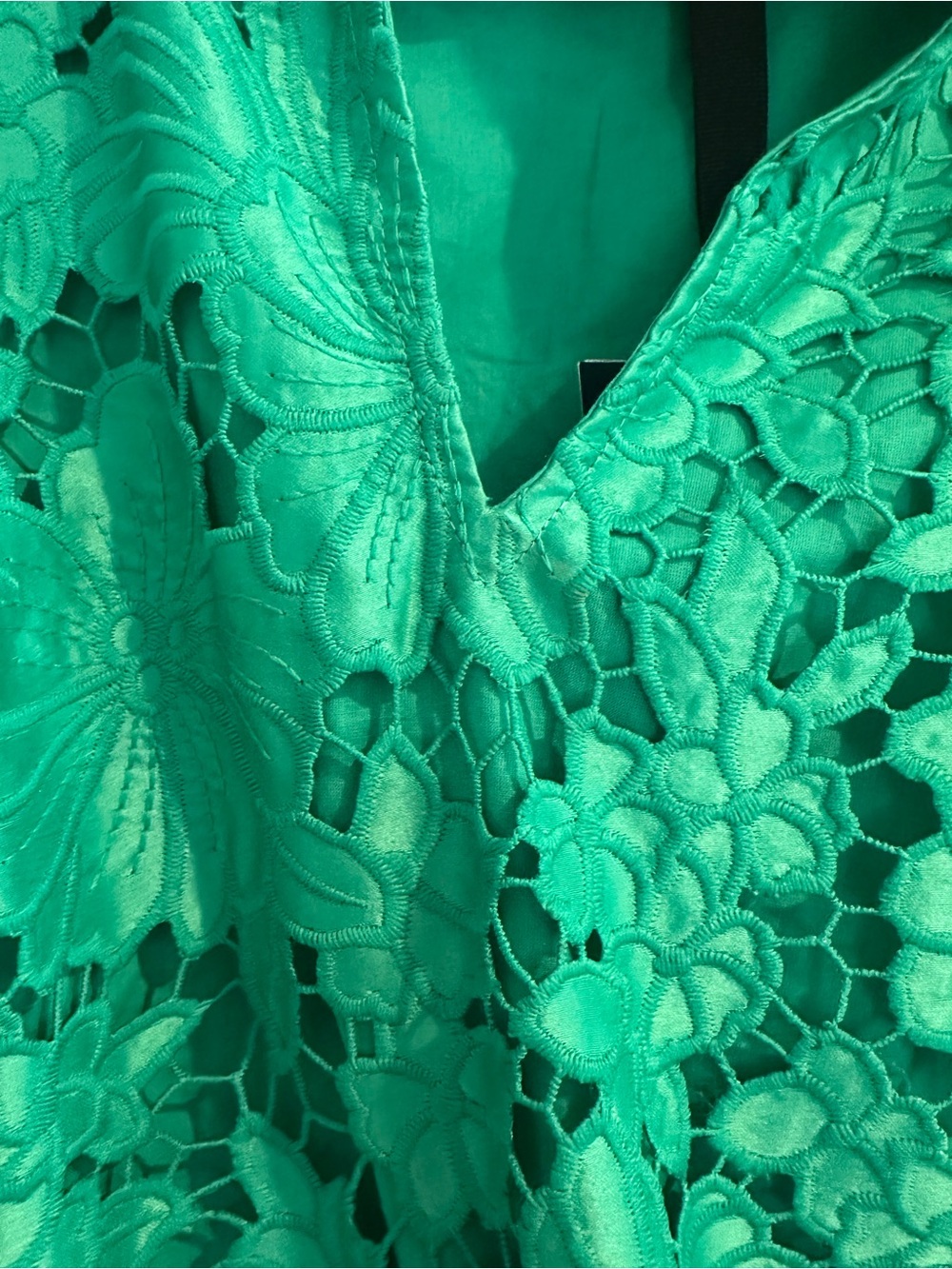 Pomander Place Emerald Green Lace Mini Dress - Picture 2 of 2